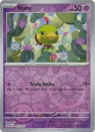 Paldean Fates Natu #25/91 reverse holo